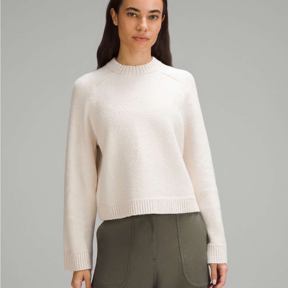 Brushed Cotton Merino Blend Crewneck